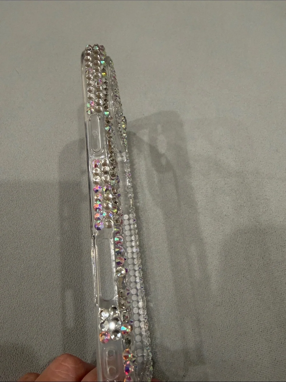 Apple iPhone 16 Pro Max Sparkling Clear Case with Iridescent Rhinestones